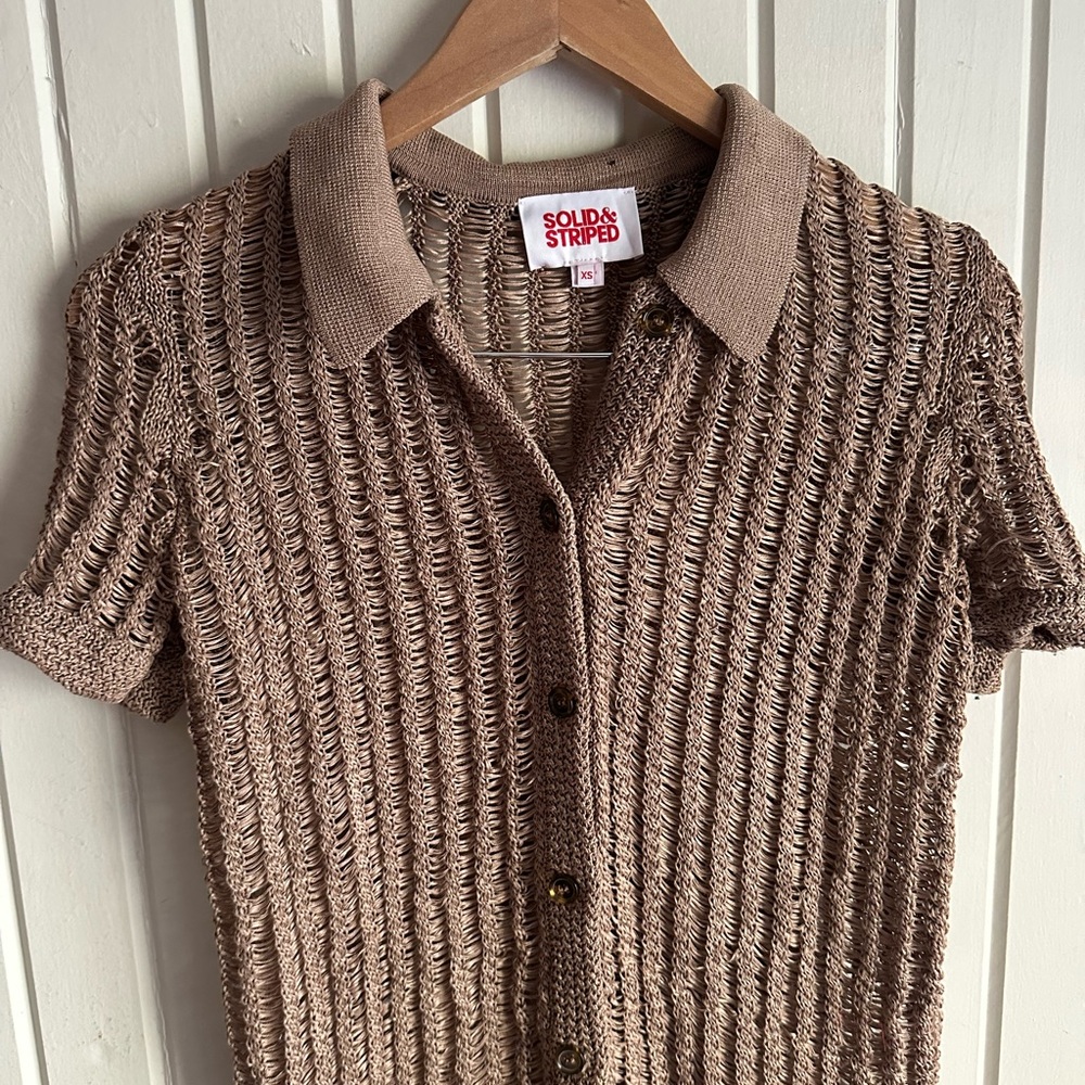 Solid & Striped Button Down Coverup/Polo - image 2